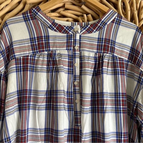 Plaid Pintuck Plaid Top - Picture 2 of 7